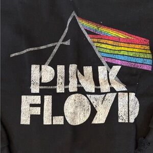 Pink Floyd Black Tee with Rainbow Prism Design